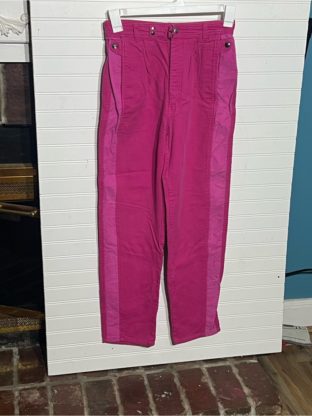 Vtg Organically Grown Fuschia Corduroy 80’s Straight Leg Pants Junior Size 11